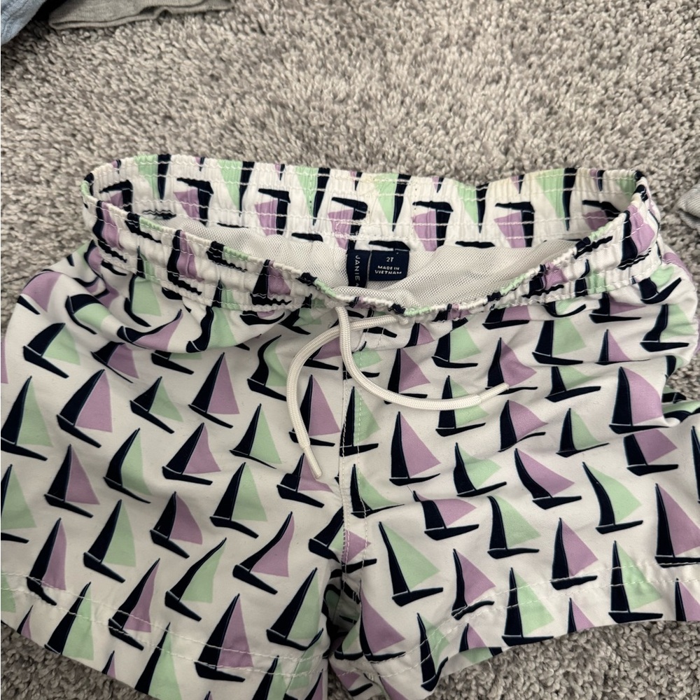 Janie and jack sailboat Print Swim Shorts size 2T